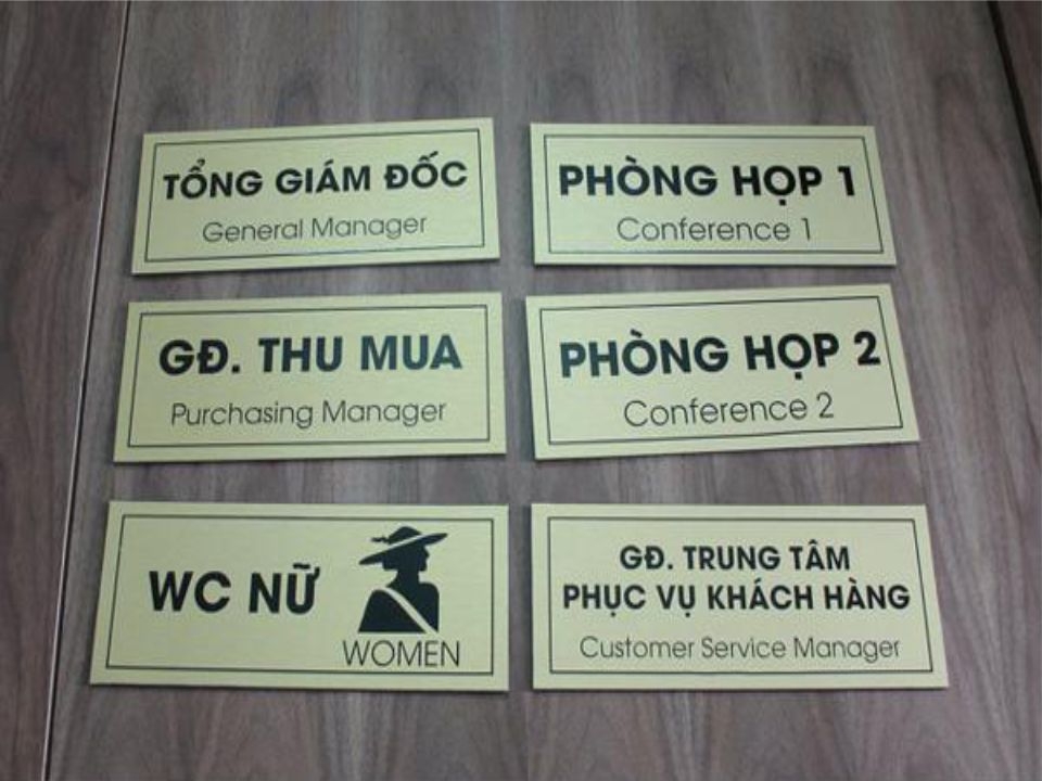 Làm biển phòng ban mica, inox giá rẻ lấy ngay tại hà nội